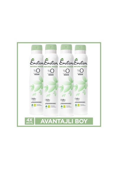 Emotion Natural Breeze Kadın Alüminyumsuz Vegan Deodorant 4x200 Ml