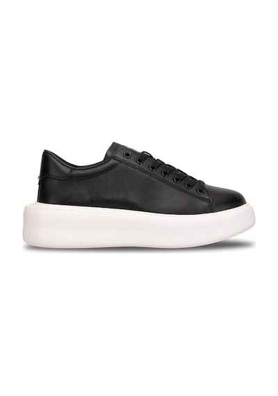 Lufian 111230328 Gage Erkek Hakiki Deri Klasik Sneaker Siyah Siyah