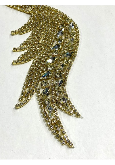 Ütüyle Yapışan Kristal Taşlı Aplike / Gold Aplike / Mdl103