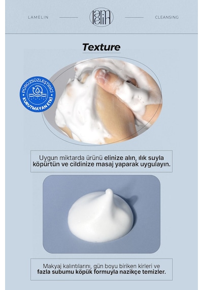 Lamelin Hyalüronik Asit İçeren Temizleme Köpüğü Lamelin Moisture Foaming Hyaluronic Acid 100 ML