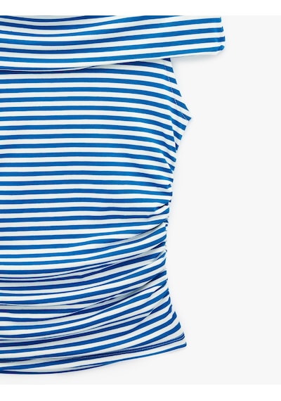 Koton Koton X Sibil Çetinkaya - Slim Fit Drape Detaylı Çizgili Omzu Açık Bluz Mavi Çizgili 6sak10105uk Koton Koton X Sibil Çetinkaya - Slim Fit Drape Detaylı Çizgili Omzu Açık Bluz Mavi Çizgili 6sak10105uk