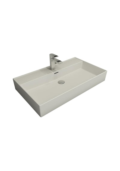 Bocchi Milano Tezgah Üstü Lavabo 80 CM Mat Beyaz 1377-002-0126