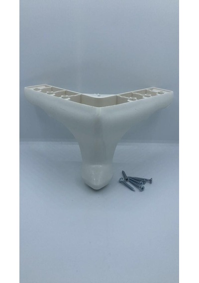 Karakoçaksesuar Karakoç, Lüx 12Cm Dekoratif Plastik Beyaz Mobilya Ayağı (4 Adet)