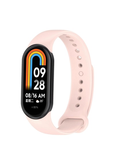 Xiaomi Mi Band 8 İçin Silikon Kordon Pudra Mi Band 8 İle Uyumlu Kordon - Pudra Çok Renkli