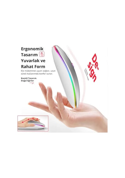 Coofbe Rgb Işıklı Ayarlanabilir 3dpı Şarjlı Sessiz 2.4g+kablosuz Bluetooth Mouse Laptop Tablet Uyumlu