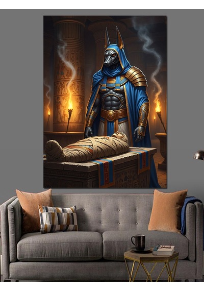 Ahşap Tablo Mısır Tanrısı Anubis Tablosu Şehir Tabloları