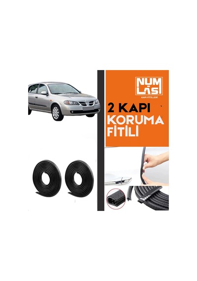 Nissan Almera Hatchback 2000-2006 İki Kapı Koruma Fitili Siyah Renk Numlas-a Kalite-nm2804
