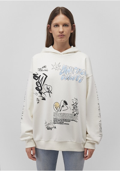 Mavi - Baskılı Kapüşonlu Beyaz Sweatshirt 1s10287-80194 Beyaz