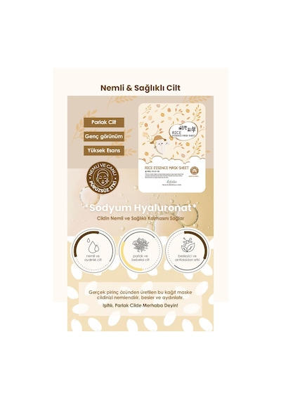 Esfolio Kore Pirinç Maskesi Esfolio Rice Essence Sheet Mask Aydınlatıcı Kağıt Maske