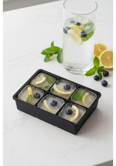 6 Hazneli Silikon Buz Kalıbı & Çok Amaçlı Buzluk Ve Dondurucu Organizeri 11x16 Cm Karışık