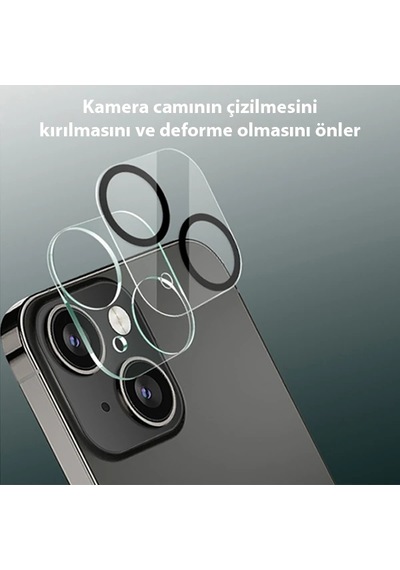 Ally İphone 13-13 Mini 3d Full Tempered Glass Cam Kamera Koruyucu- 5775