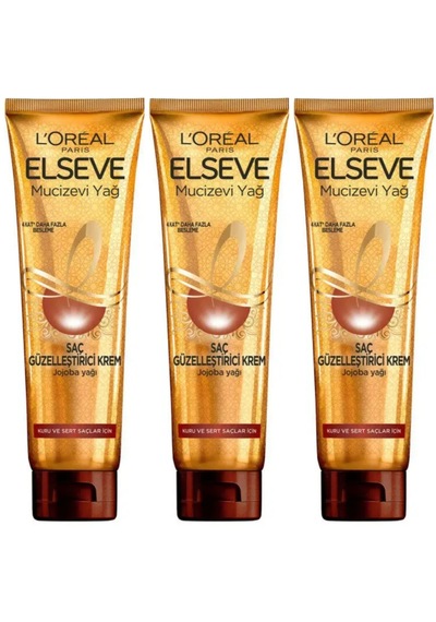 Elseve Mucizevi Yağ Kuru Saçlar İçin Saç Bakım Kremi 3 X 150 Ml