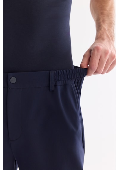 Avva Erkek Lacivert Yanı Lastikli Kırışmaz Teknik Kumaş Slim Fit Chino Pantolon A61y3077