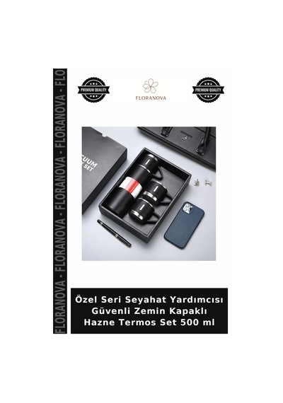 Özel Seri Seyahat Yardımcısı Güvenli Zemin Kapaklı Hazne Termos Set 500 Ml Çok Renkli