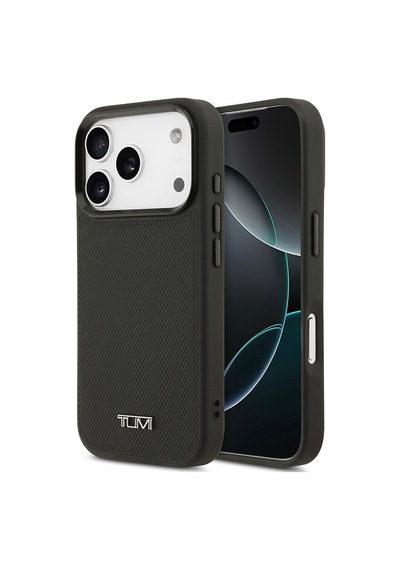Apple Uyumlu iPhone 17 Pro  Kılıf Tumı M-safe Şarj Özellikli Deri Noktalı Dizayn Kapak Siyah Siyah