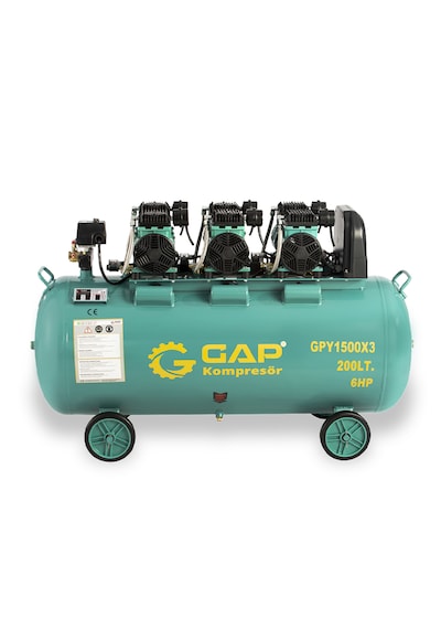 Hava Kompresörü Yüksek Emişli Yağsız Teknoloji 200 lt GPY1500x3/200