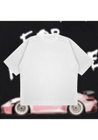 Startmore Need Money For Porsche Oversize Unisex Pamuklu Nefes Alan Kalın Kumaşlı Beyaz