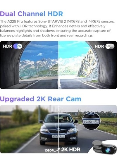 Pro 4k Hdr Starvis 2 Sensörlü Wi-fi S'li Araç Kamerası Diğer