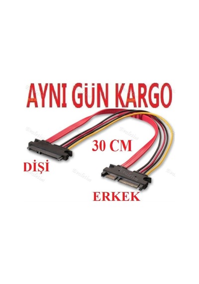 Sata Uzatma Kablosu 4617A 15+7 Pin (Erkek - Dişi) Ek Kasa Içi Hdd