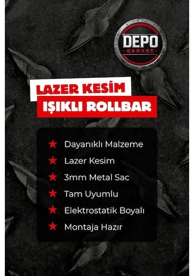 Ford Ranger Tam Uyumlu Lazer Kesim Led Işıklı Rollbar