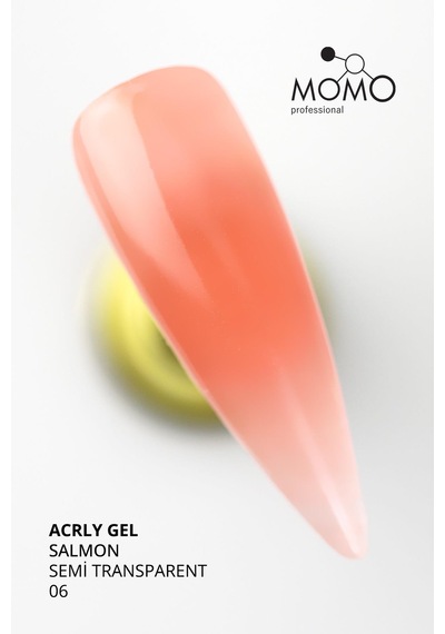 Momo Professional Protez Tırnak İçin Poly Gel Poli Jel Acryl Gel No.06 Yarı Şeffaf Somon 30 Gr