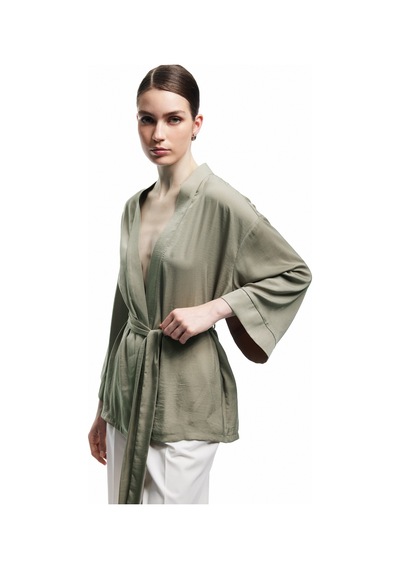 Koton Aerobin Kumaş Kuşak Detaylı 3/4 Geniş Kollu Saten Kimono Ada Çayı 5sak50177uw Açık Yeşil Koton Aerobin Kumaş Kuşak Detaylı 3/4 Geniş Kollu Saten Kimono Ada Çayı 5sak50177uw Açık Yeşil