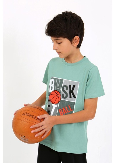Akbeniz Erkek Çocuk Kısa Kol Penye Pijama Takım 20758 Suyeşili Su Yeşili