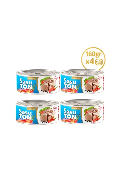 Sasu Blue Acılı Ton Balığı  İri Parça 4 x 160 G