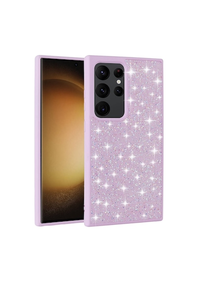 Galaxy Uyumlu S24 Ultra Kılıf Simli Pırlanta Taşlı Kamera Yükseltili Silikon Pazarplus Siyah