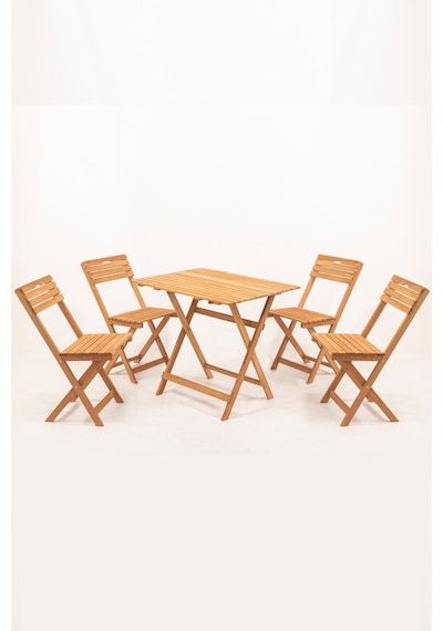Balkon - Bahçe 5'li Katlanabilir Bistro Set 4 Sandalye 1 Bahçe 60x80 Cm Masa Ahşap Balkon - Bahçe 5'li Katlanabilir Bistro Set 4 Sandalye 1 Bahçe 60x80 Cm Masa Ahşap