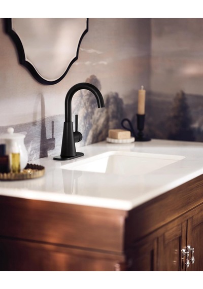 Moen 84021bl Ronan Mat Siyah Tek Delik Modern Banyo Lavabo Batary Diğer