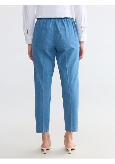 Lcwaıkıkı Classic Mavi Carrot Fit Keten Karışımlı Kadın Jean Pantolon