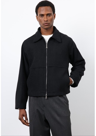Antioch Regular Fit Dokulu Erkek Mont Siyah