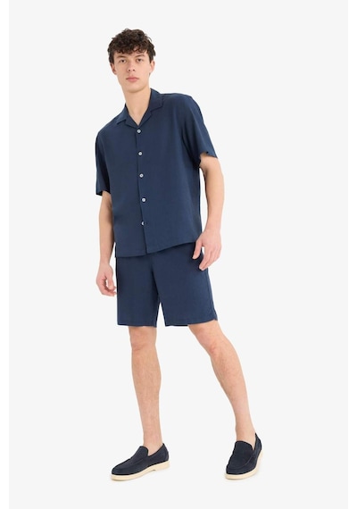 Defacto Relax Fit Polo Yaka Kısa Kollu Gömlek D9882ax25aunv256 Lacivert