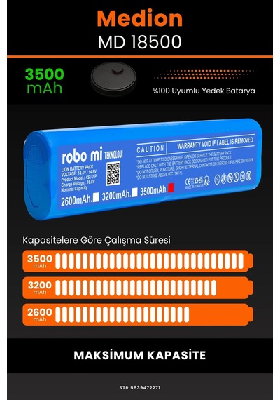 Medion MD18500 3500mAh Robot Süpürge Bataryası