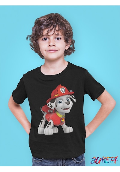 Bumeta Paw Petrol Marsal Karakter Characters Çocuk Tişört T-shirt Siyah