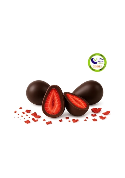 Bitter Çikolatalı Çilek Draje 250 G