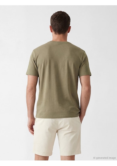 Lcwaıkıkı Classic Haki Slim Fit Basic Soft Touch Tişört