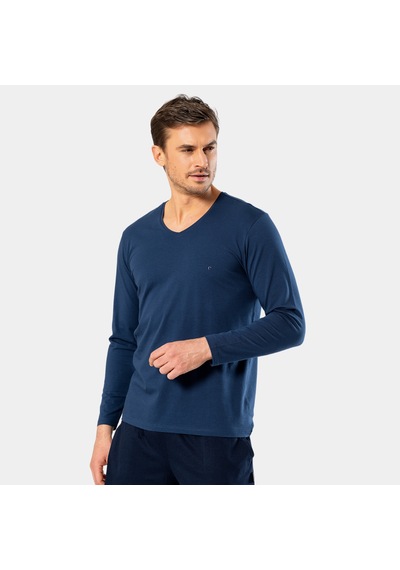 Cacharel Erkek V Yaka Uzun Kollu T-shirt 1334/indigo İndigo