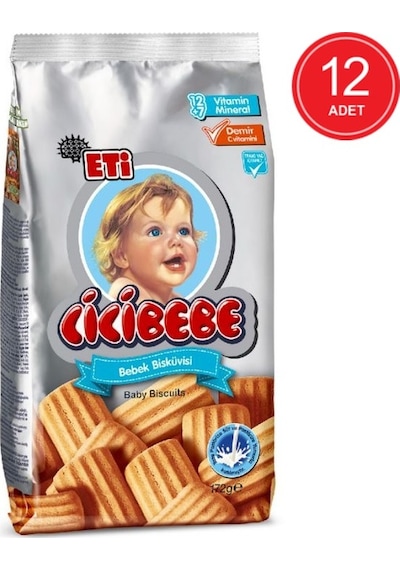 Eti Cicibebe 6+ Ay Bebek Bisküvisi 12 x 172 G