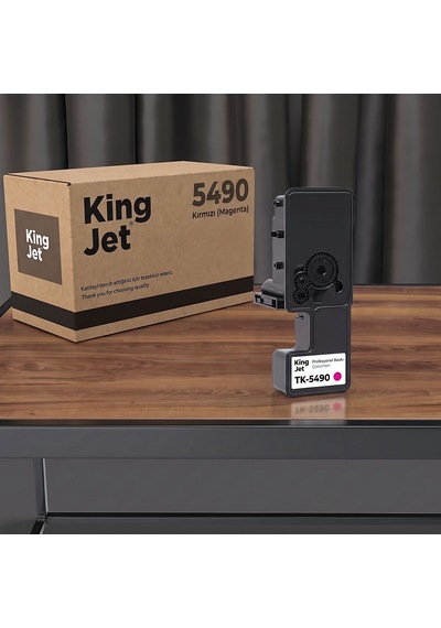 Kingjet Kyocera Uyumlu Tk-5490 Kırmızı Magenta Uyumlu Toner Çipli Ecosys Ma2101cwfx