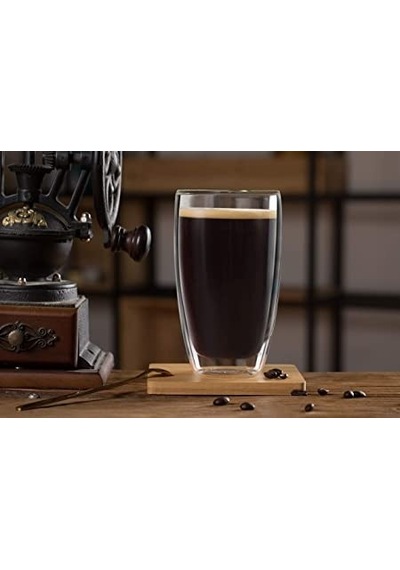 450 Ml Çift Camlı Bardak Çift Cidarlı Cam Bardak Şeffaf