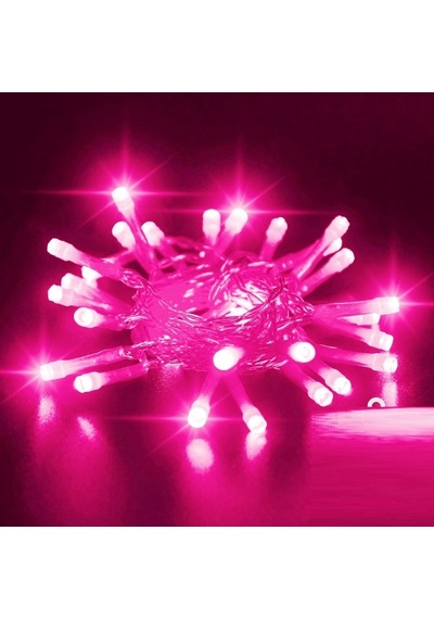 13 Metre Pembe Ultra Canlı Net Işık Pembe Led Işık Sabit Yanar Fişli 220 Volt Yılbaşı Ağacı Işığı Pembe