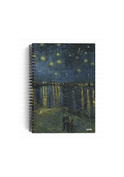 Vincent Van Gogh/starry Night Over The Rhone,1888 Spiralli Defter 24 A5 Çizgili 100 Syf Okul Düz Çok Renkli