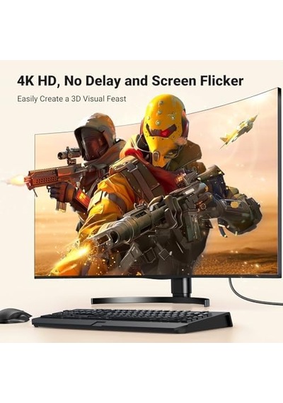 4k 1080p 120hz Displayport 1.2 To Hdmı 1.4 Örgülü Kablo, 3m, 35843