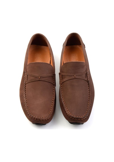 Bambi Kahve Hakiki Deri Erkek Loafer Ayakkabı E01547007801 Kahve