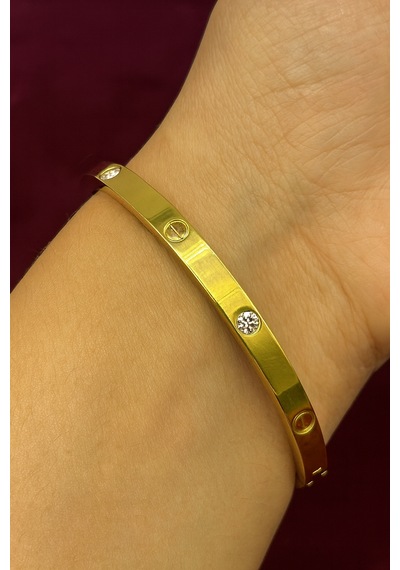 Taşlı Gold Kelepçe Gold