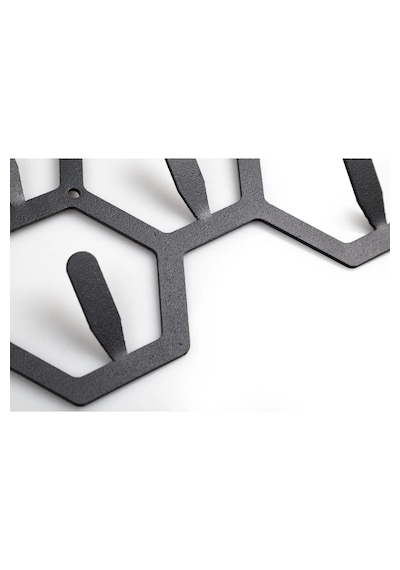 Petek Desenli Dekoratif Askılık Geometrik Metal Duvar Askılığı Mo Antrasit