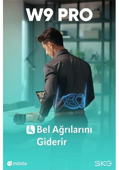Skg W9 Pro Tens-Ems Bel Ve Sırt Masaj Aleti, Isı Terapisi-Termoterapi, Fototerapi Bel Kemeri Krem