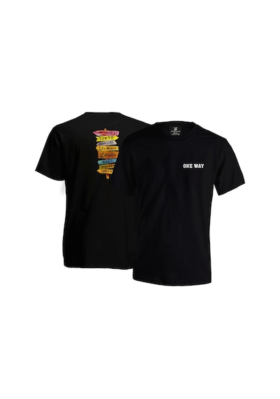 One Way Travel Unisex T-shirt - Siyah